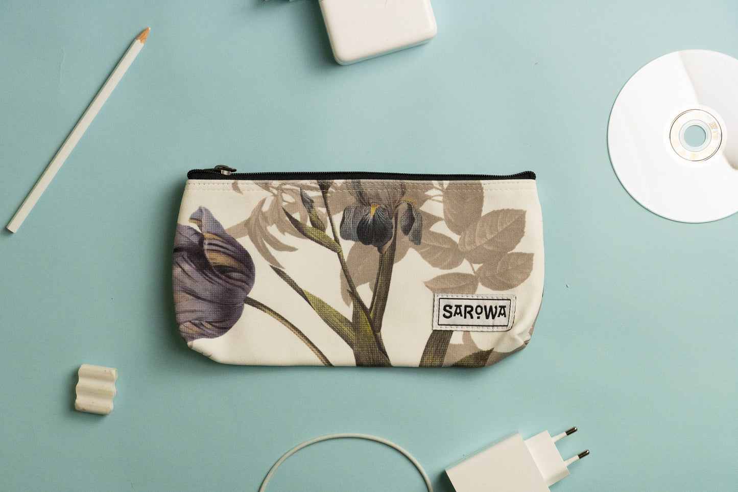pencil case purple flower