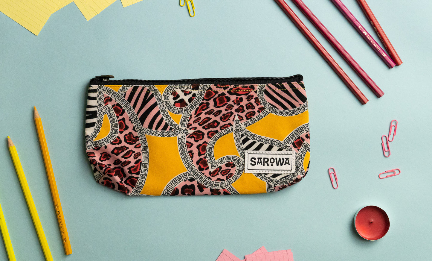 pencil case yellow zebra
