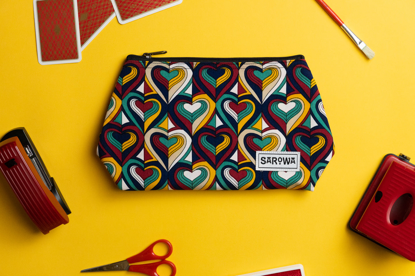 shower bag colourful heart