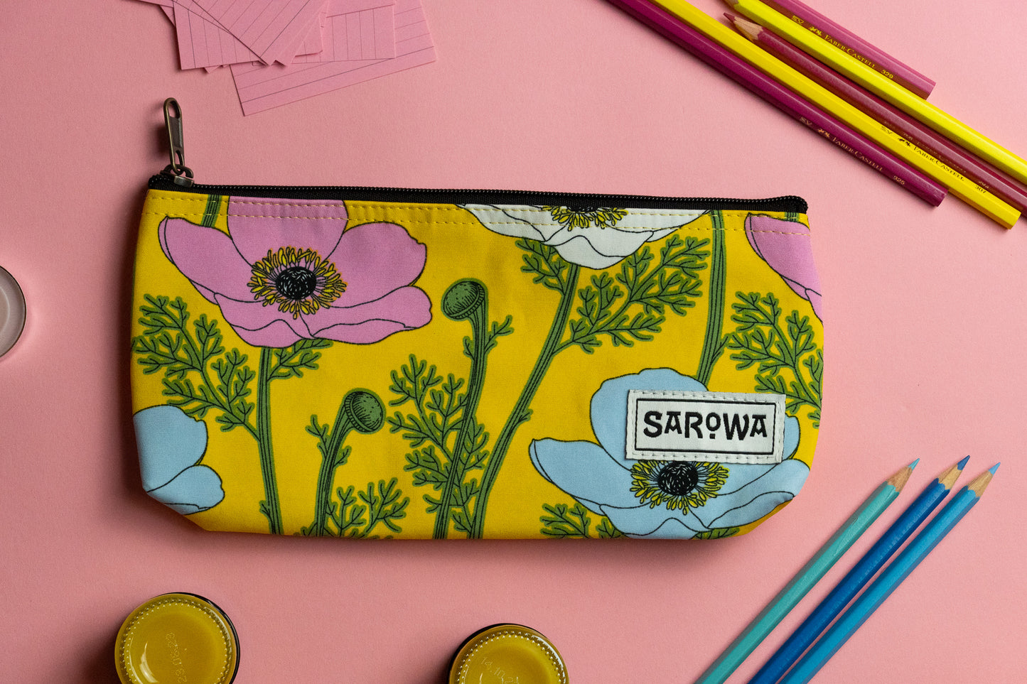 pencil case pink poppy
