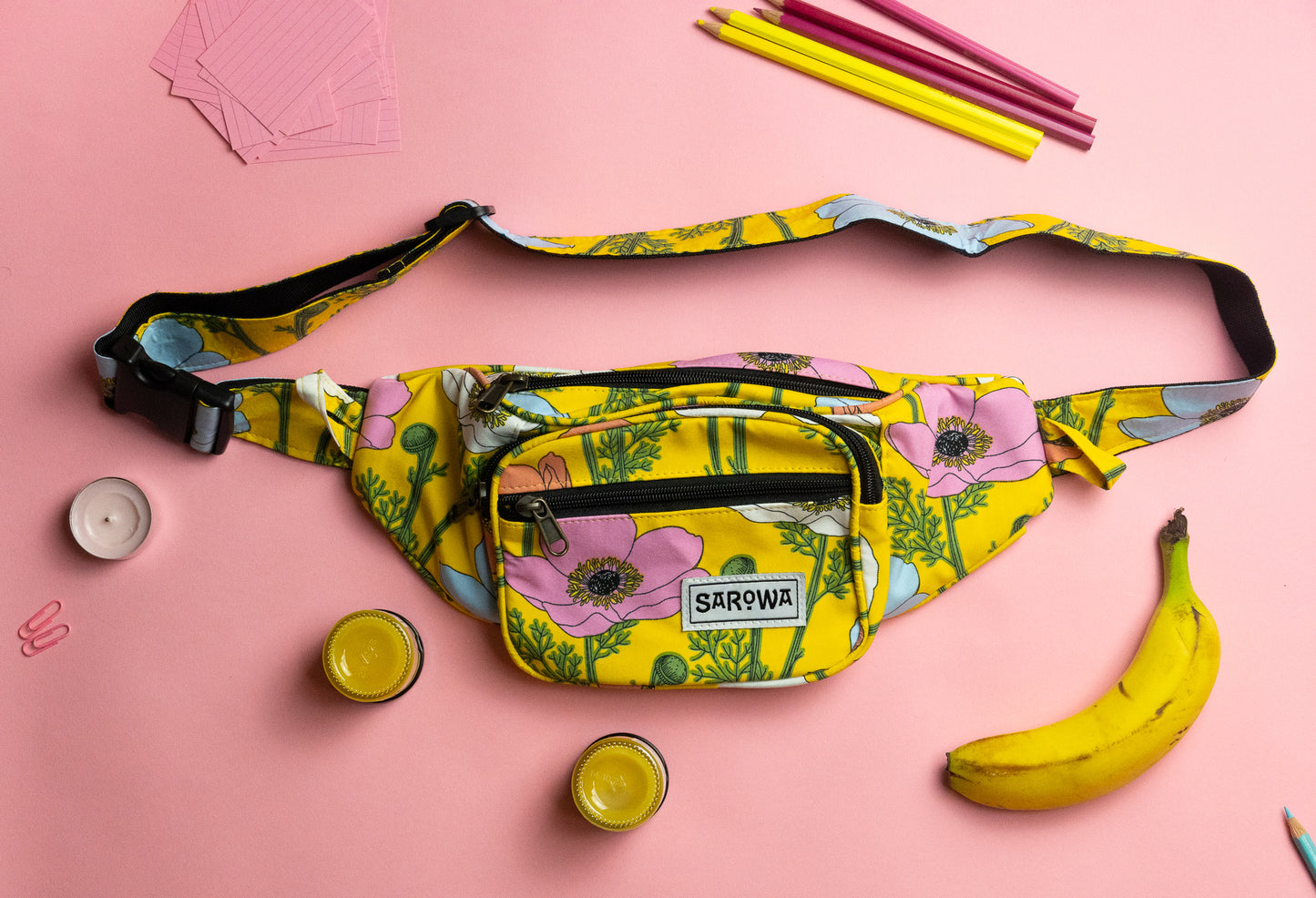 fanny pack yellow poppy