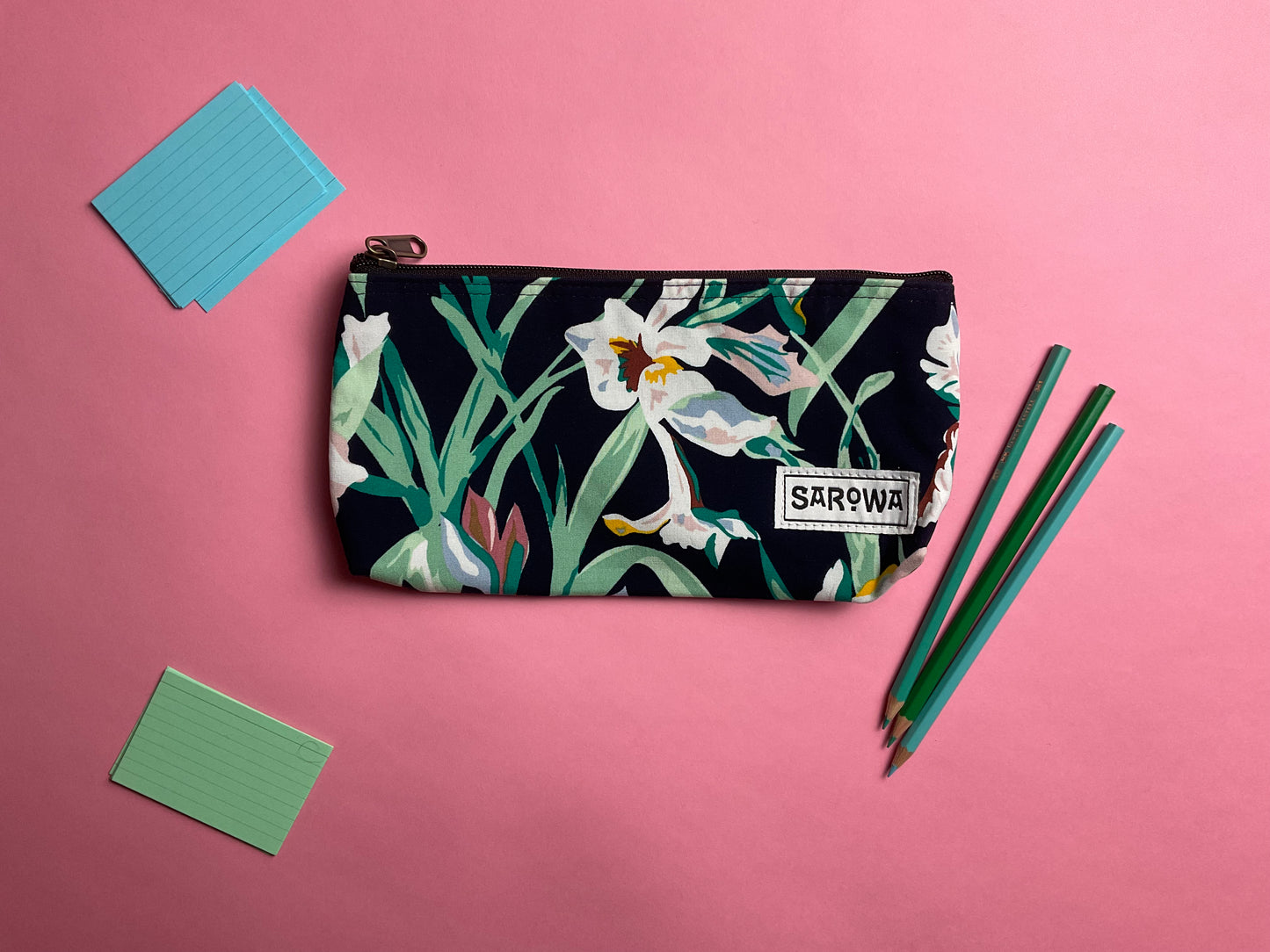 pencil case flower painting