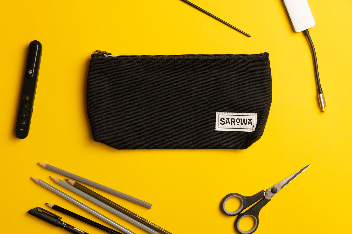 pencil case black canvas