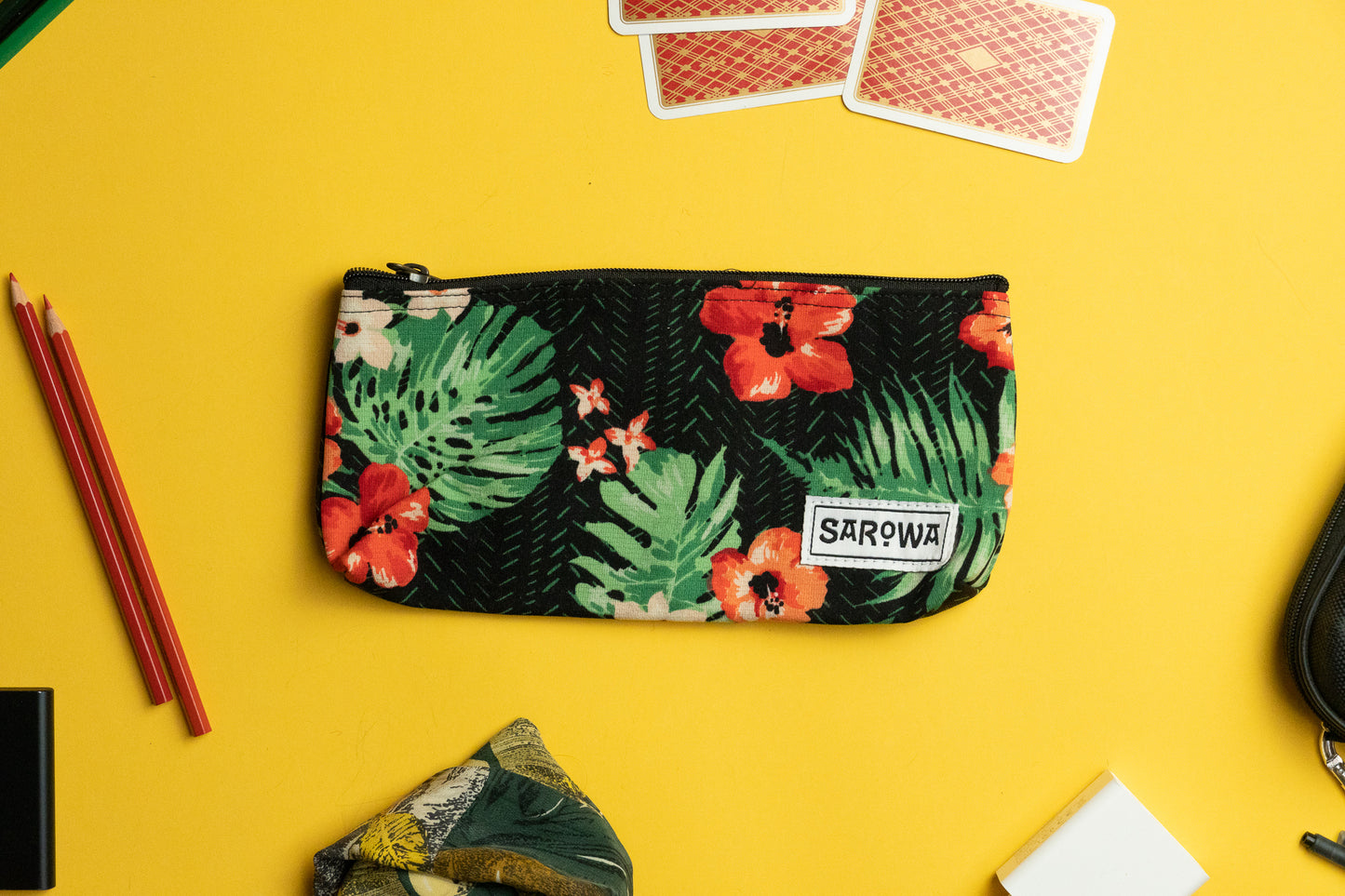 pencil case bed of flowers